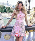 Amazon independent station lace sexy mesh embroidery dress Bohemia women's floral dress