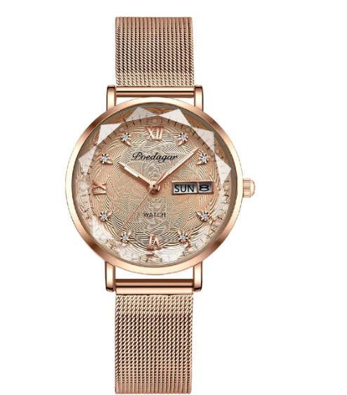 Berdagga new waterproof luminous ladies watch female student Korean version trendy double calendar quartz watch ultra-thin