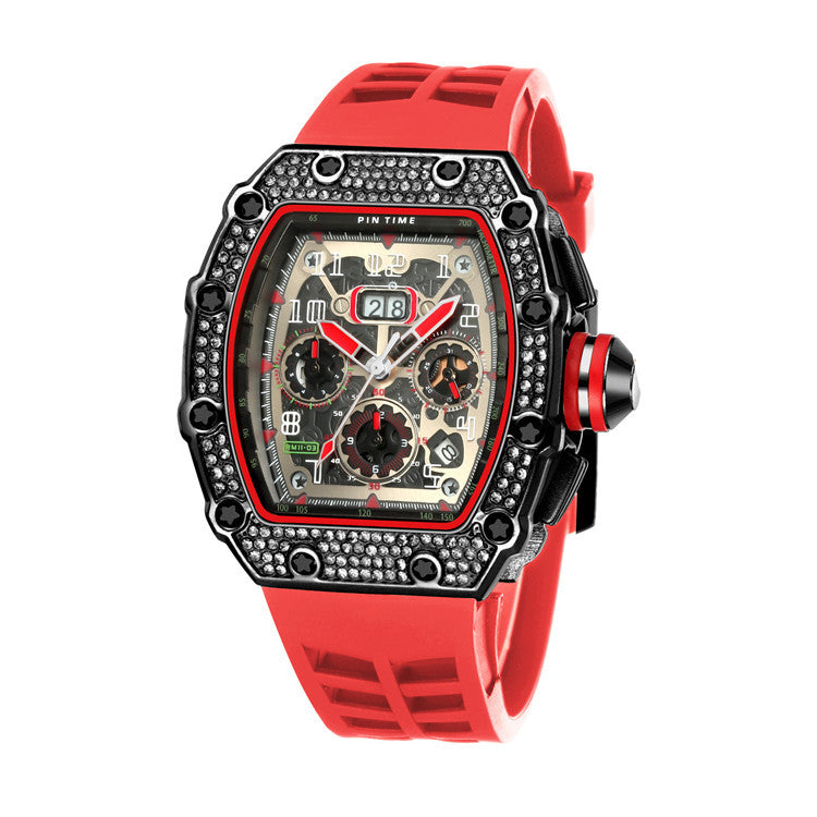 PINTIME/Pintime Quartz Watch Men's Watch Foreign Trade Cross-border Hot Sale Barrel Square Watch Multi-function Miller Watch Men
