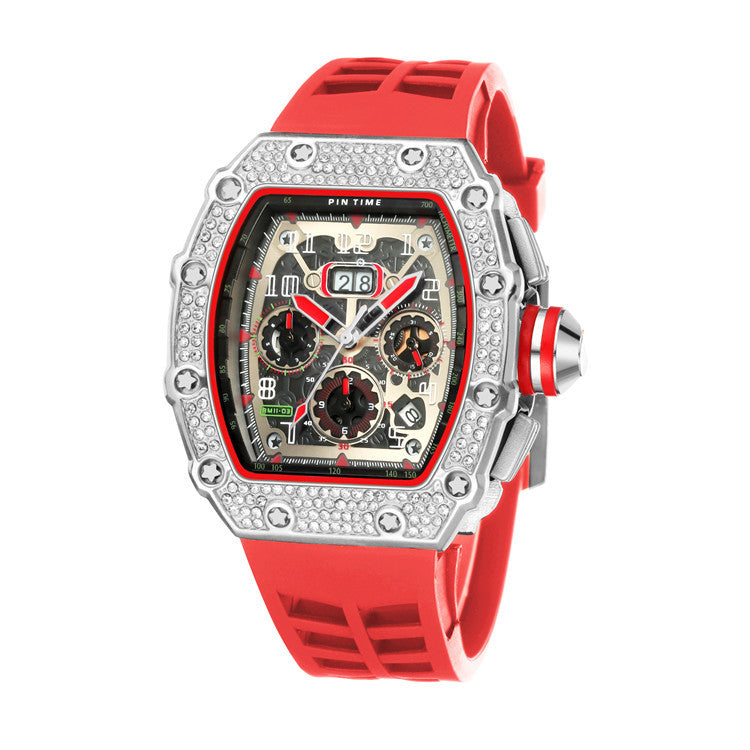 PINTIME/Pintime Quartz Watch Men's Watch Foreign Trade Cross-border Hot Sale Barrel Square Watch Multi-function Miller Watch Men
