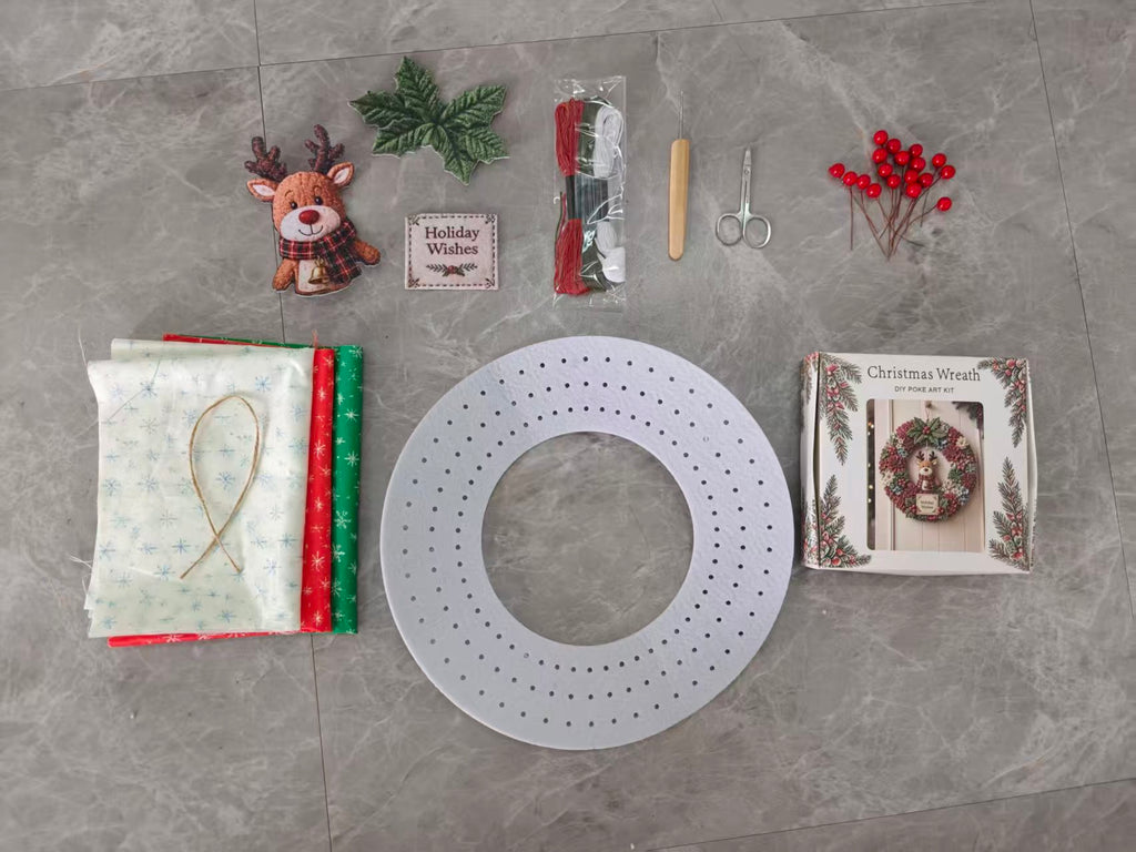 New cross-border product: Christmas Fabric Wreath DIY Kit