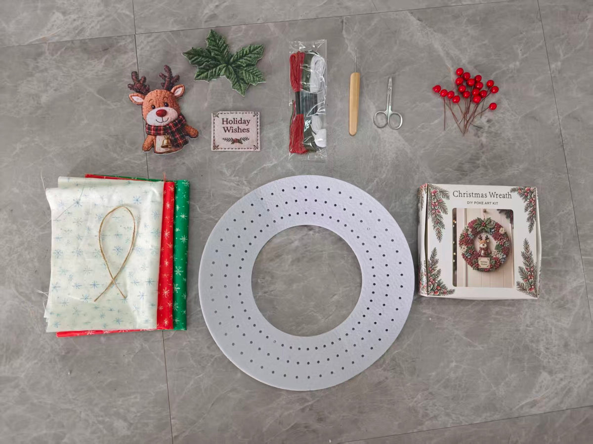 New cross-border product: Christmas Fabric Wreath DIY Kit