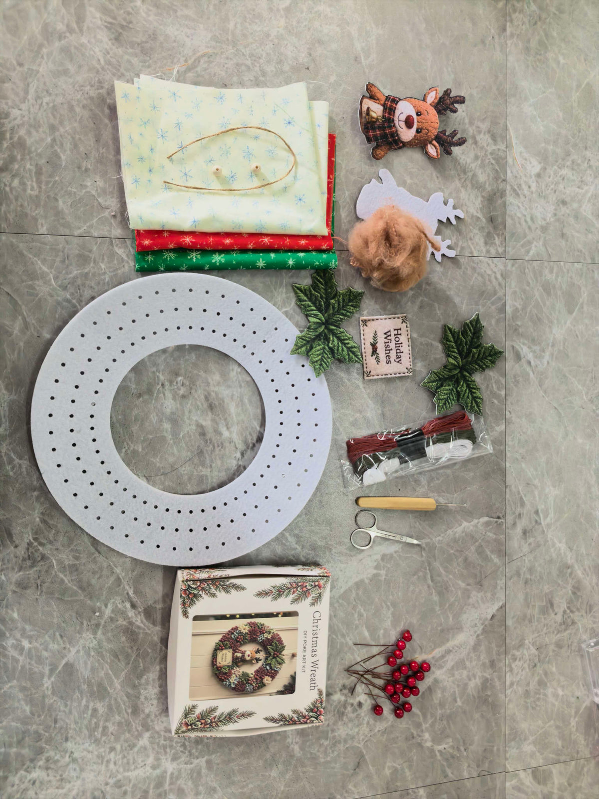 New cross-border product: Christmas Fabric Wreath DIY Kit