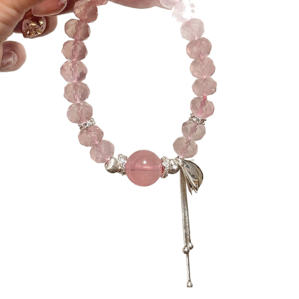Natural Rose Quartz Bracelet | Handmade Healing Crystal for Love & Calm