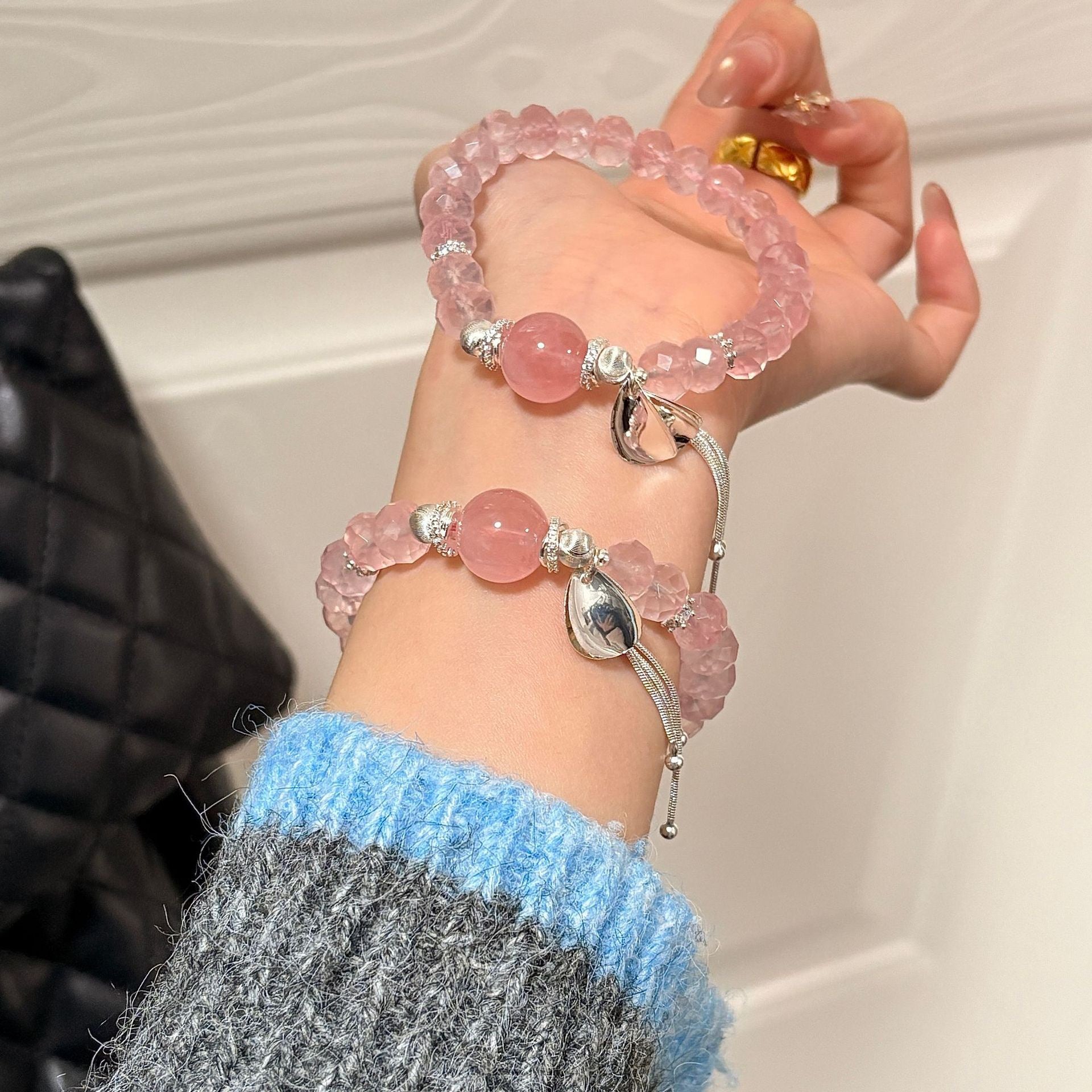 Natural Rose Quartz Bracelet | Handmade Healing Crystal for Love & Calm