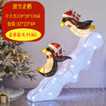 Christmas glowing deer decoration for shopping malls, outdoor wrought iron deer with lights, lawn and yard lighting, Christmas deer pulling a sleigh ornament.