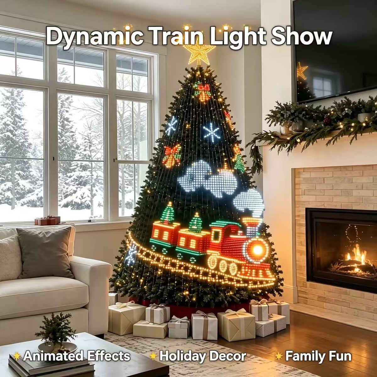 Christmas tree lights and string lights for holiday decorations, smart RGBIC tree lights, Halloween AIGC DIY light show LEDs