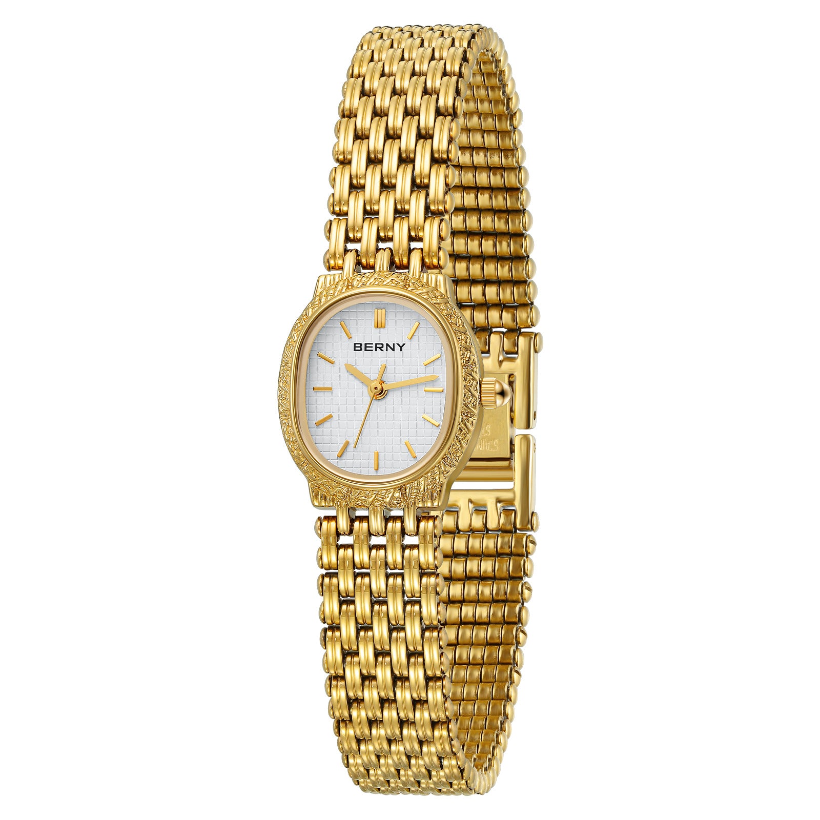 Bernie brand popular high-end watch for women, high-end waterproof niche retro gold watch quartz watch imported movement