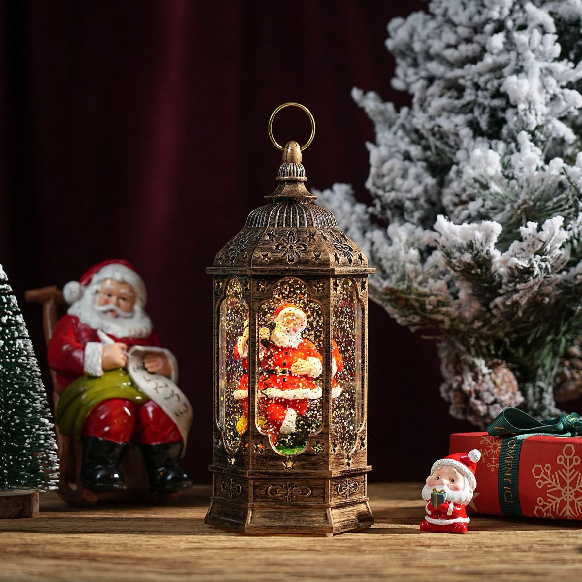 Cross-border Christmas decorations, LED water lanterns, old man and snowman indoor luminous night lights, creative home ornaments