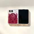 Simple magnetic quicksand cherry red Apple iPhone 18 Duo case, foldable and drop-proof.