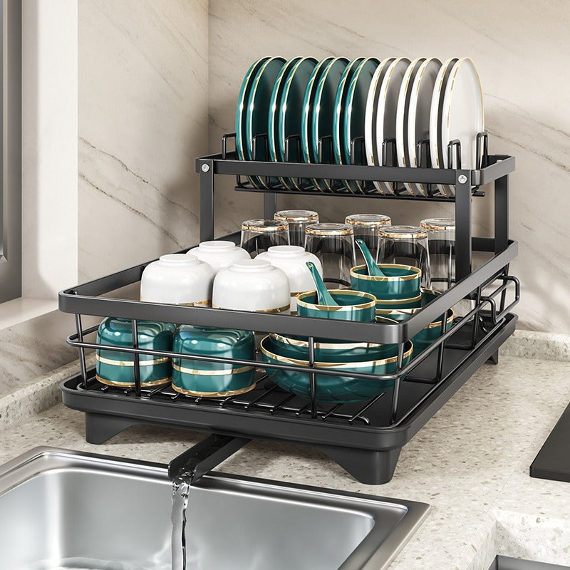 Household dish rack drain rack dish storage small cupboard kitchen rack multi-layer storage supplies dish rack
