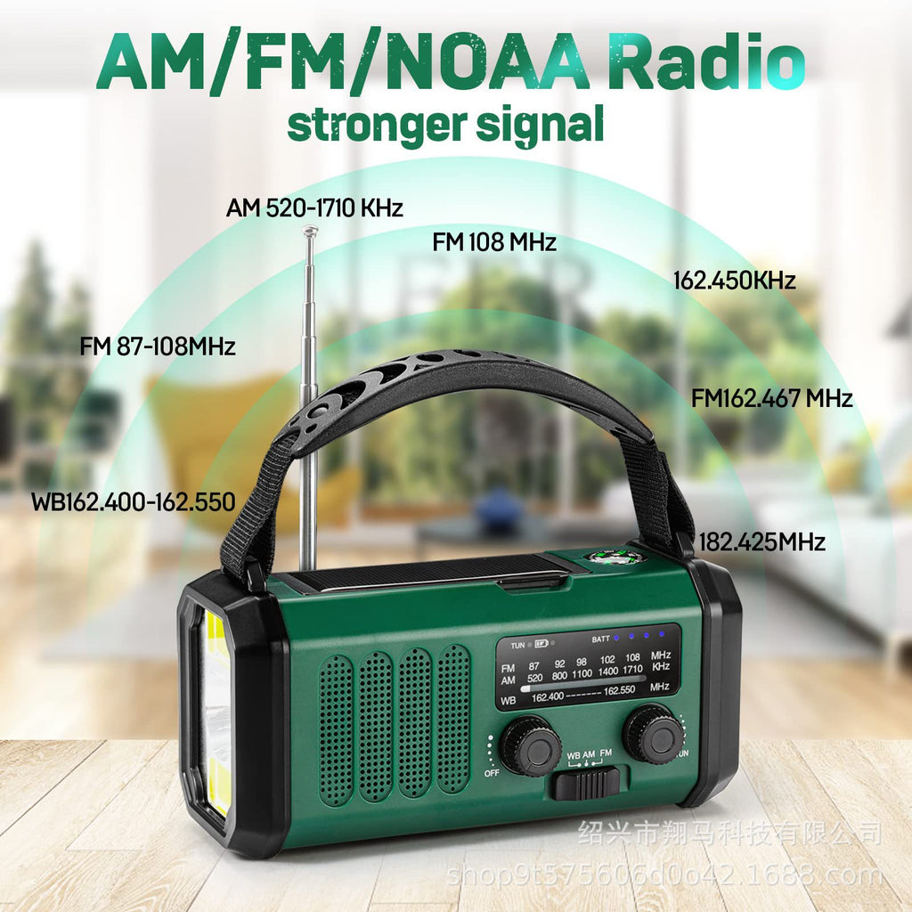 American and European new solar hand-cranked charging portable radio flashlight reading light sos