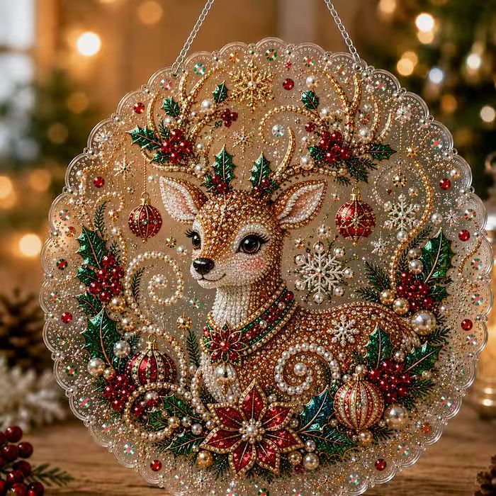New 5D diamond painting pendant for cross-border Amazon, Christmas holiday ornament, diamond painting pendant factory direct sales.