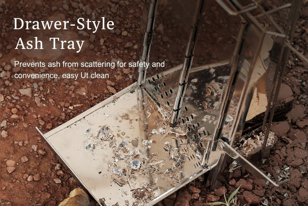 Outdoor Folding Wood Stove Mini Stainless Steel Grill BBQ Camping Picnic Folding Charcoal Stove Outdoor Grill