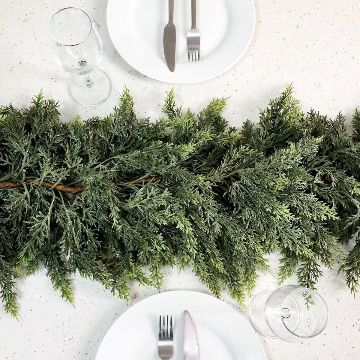 Cross-border popular Christmas pine and cypress leaf rattan wreath, handmade Norfolk pine and cypress rattan