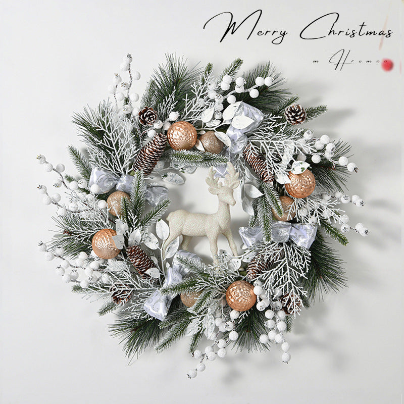 2024 Christmas New Decorative Wreath, Christmas Gift, Door Ring, Holiday Ornament, Living Room Decoration, Christmas Eve
