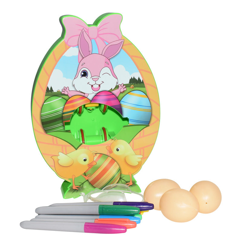 Happy Easter Egg Decoration Set Easter DIY Painted Egg Painting Game Drawing Board Playing Water Turtle