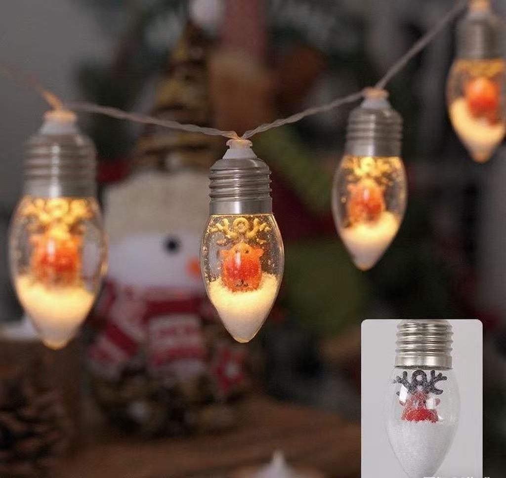 Cross-border Christmas LED bulb light bullet light string snowman Christmas tree light string holiday decoration lights