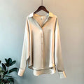 2026 Spring and Autumn New Long-sleeved Satin Shirt Women's Design Sense Niche Versatile Drape Retro Hong Kong Style Shirt Top