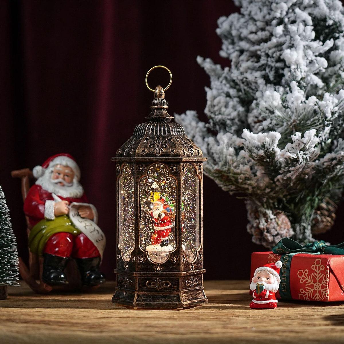 Cross-border Christmas decorations, LED water lanterns, old man and snowman indoor luminous night lights, creative home ornaments