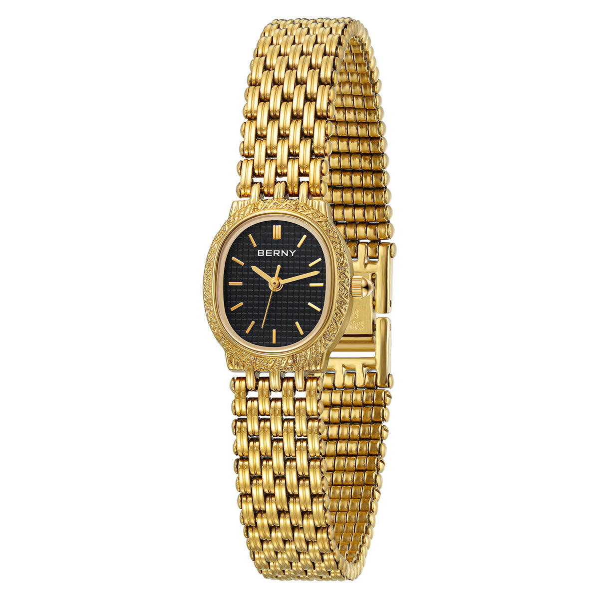 Bernie brand popular high-end watch for women, high-end waterproof niche retro gold watch quartz watch imported movement