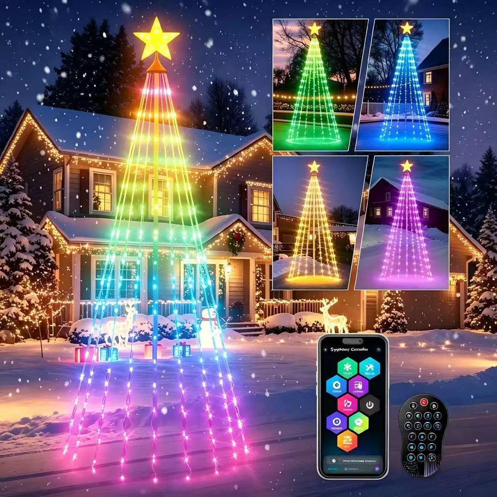 Christmas tree lights and string lights for holiday decorations, smart RGBIC tree lights, Halloween AIGC DIY light show LEDs