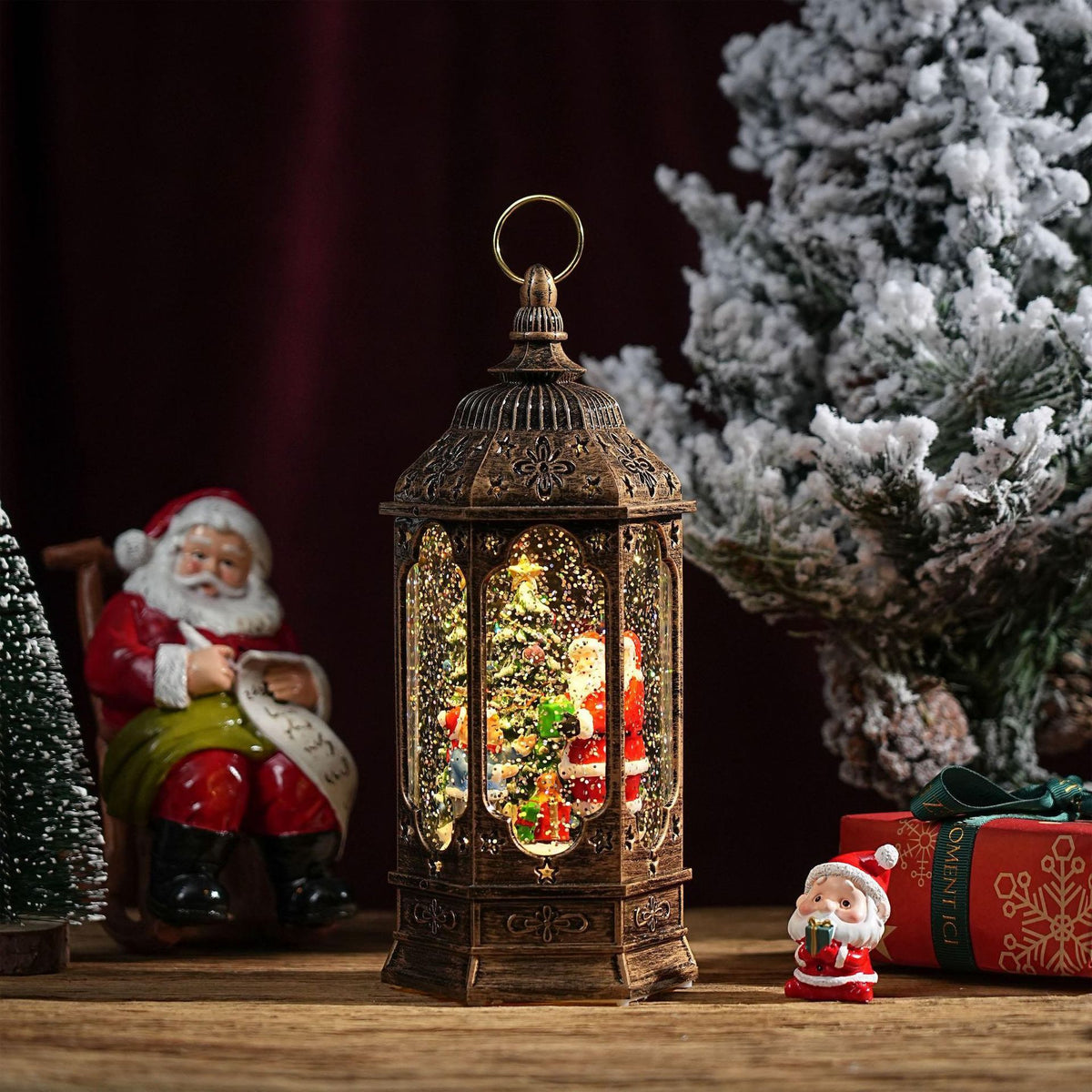 Cross-border Christmas decorations, LED water lanterns, old man and snowman indoor luminous night lights, creative home ornaments