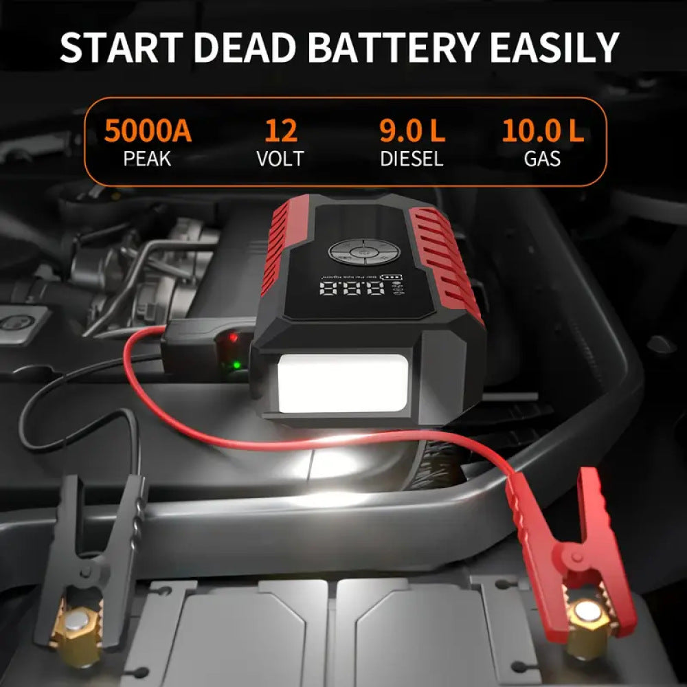 Cross-border hot product Qi 12V smart clip car starting power supply portable car wireless air pump power bank