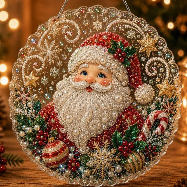 New 5D diamond painting pendant for cross-border Amazon, Christmas holiday ornament, diamond painting pendant factory direct sales.
