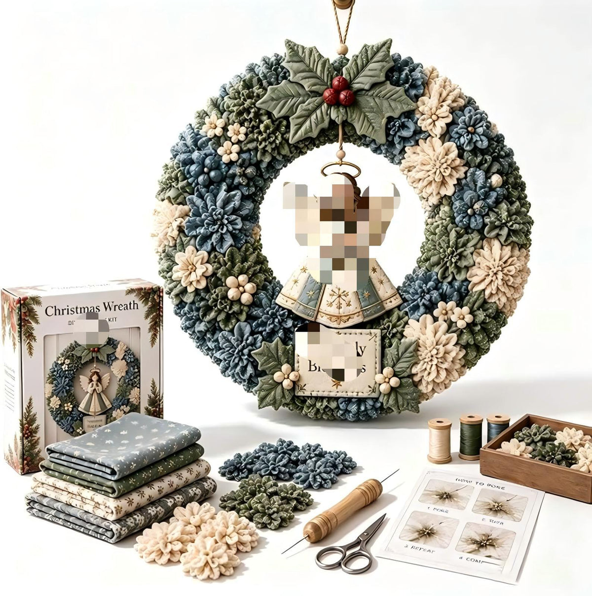 New cross-border product: Christmas Fabric Wreath DIY Kit