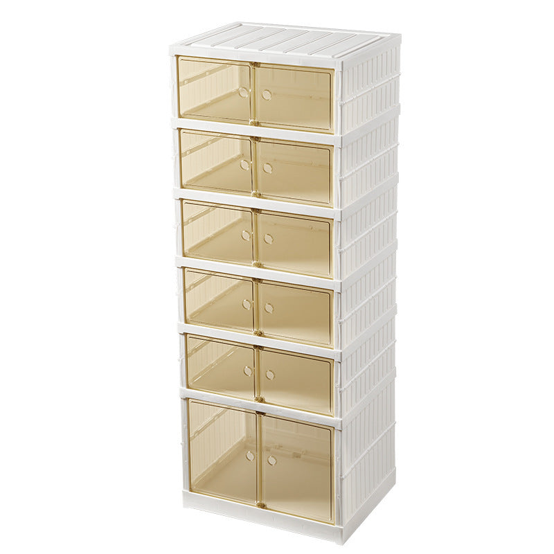 Double-row folding shoe box aj transparent storage box installation-free shoe rack breathable ant shoe cabinet sneakers boots dustproof