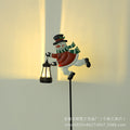 Creative Christmas Solar-Powered Santa Claus Lanterns for Outdoor Patios and Gardens - Wrought Iron Crafts Decorations