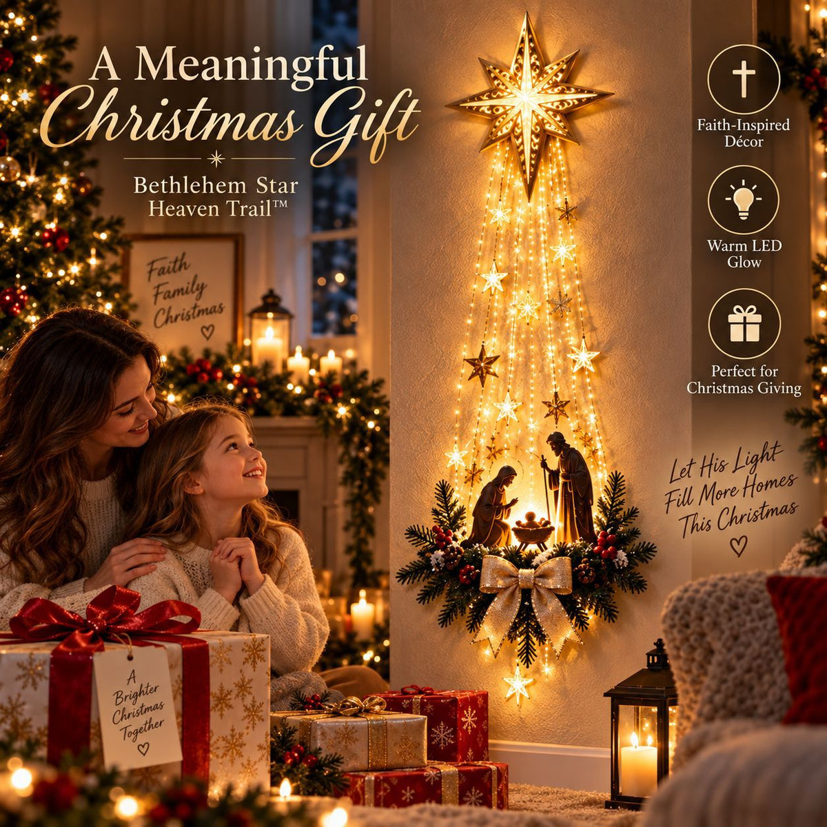 New cross-border product: Glowing Christmas Door Hanger