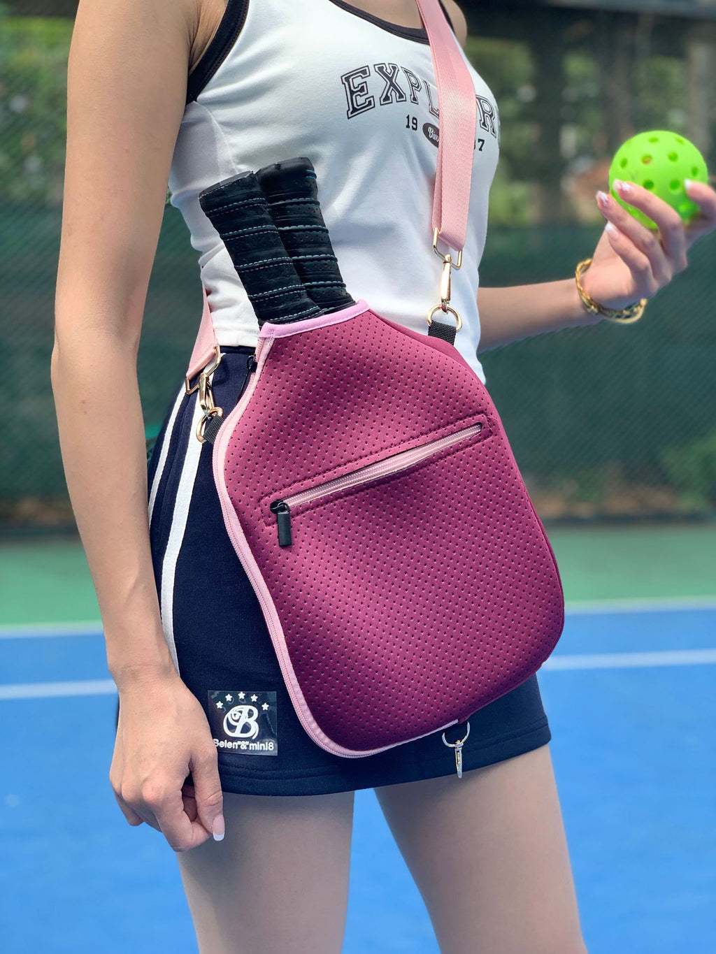 Amazon spot neoprene shoulder bag badminton bag multi-function outdoor pickleball bag portable tennis bag