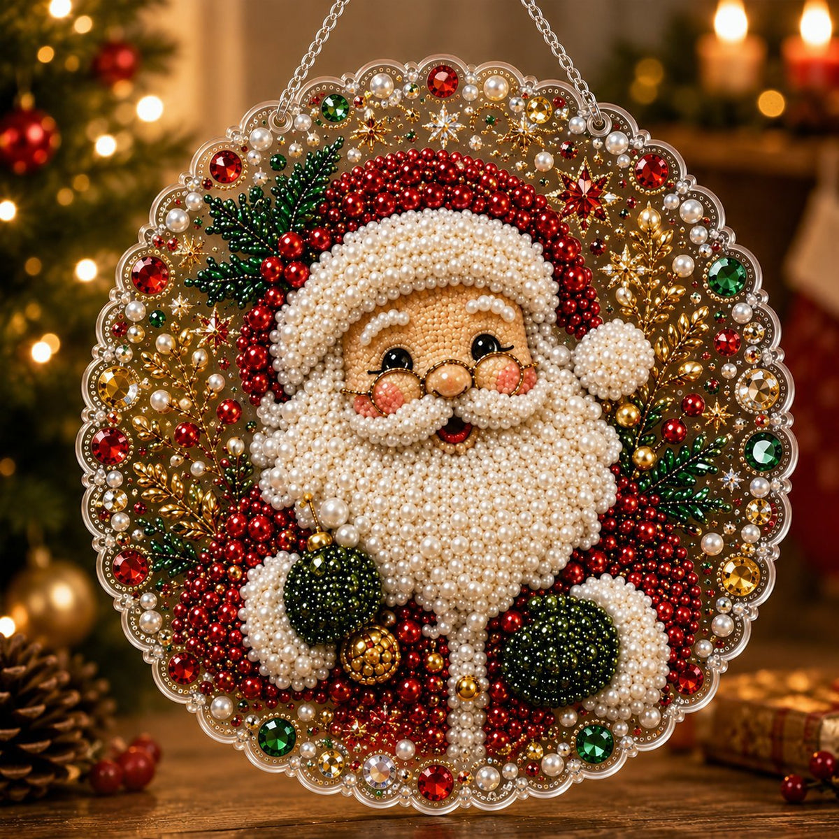 New 5D diamond painting pendant for cross-border Amazon, Christmas holiday ornament, diamond painting pendant factory direct sales.