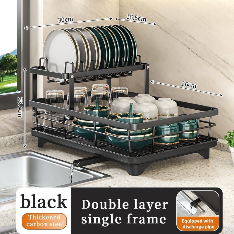 Household dish rack drain rack dish storage small cupboard kitchen rack multi-layer storage supplies dish rack
