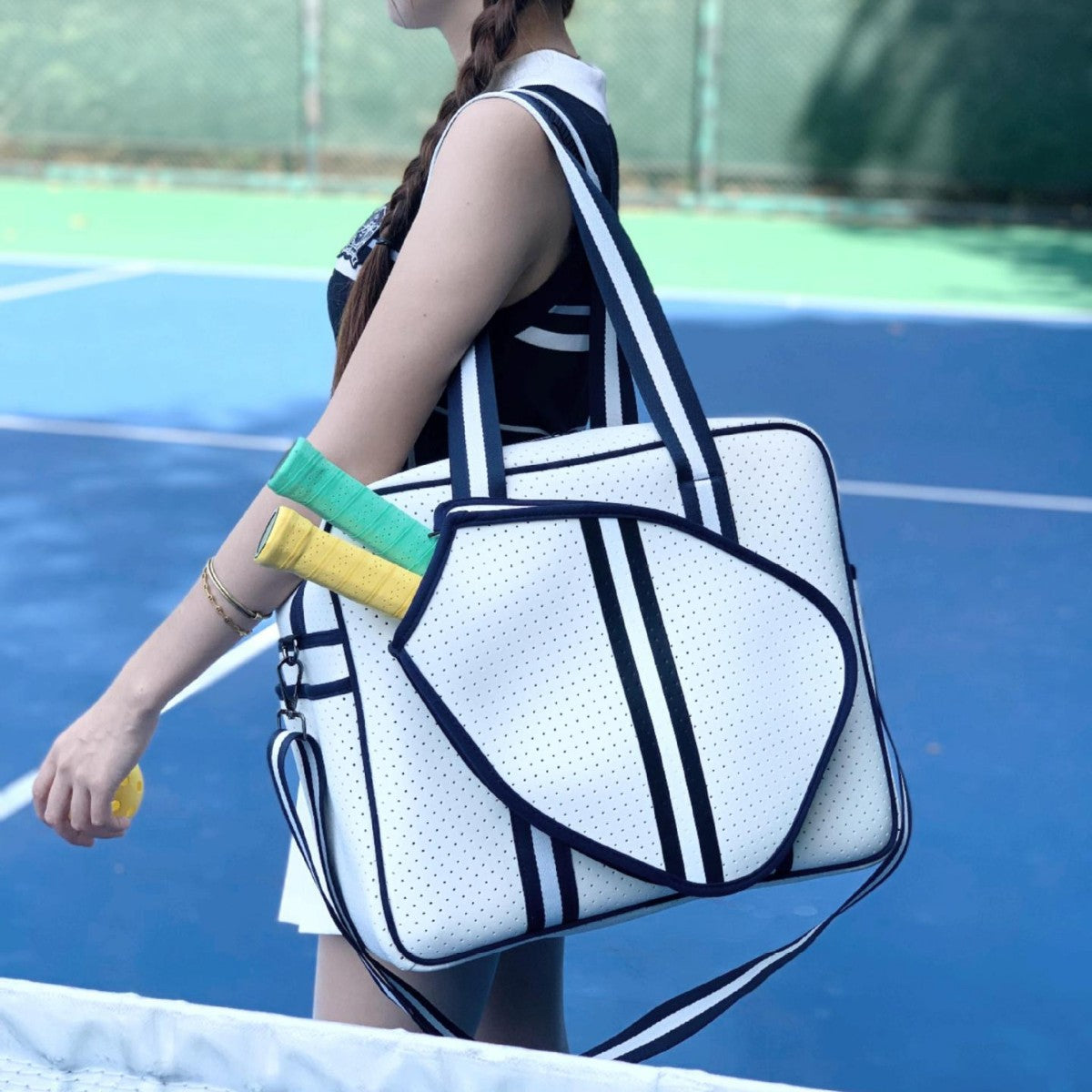 Amazon spot neoprene shoulder bag badminton bag multi-function outdoor pickleball bag portable tennis bag