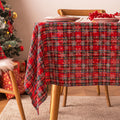 Christmas checkered snowflake printed rectangular coffee tablecloth, Christmas decorative tablecloth, atmospheric backdrop