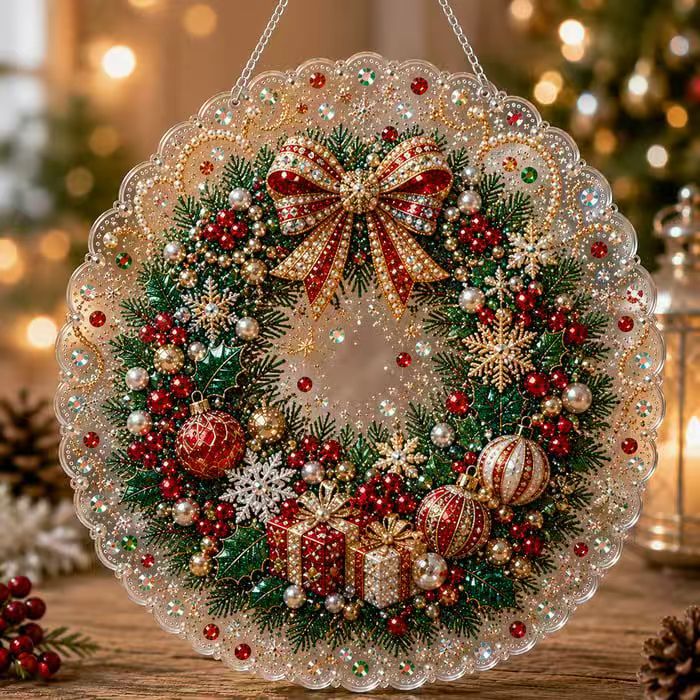 New 5D diamond painting pendant for cross-border Amazon, Christmas holiday ornament, diamond painting pendant factory direct sales.
