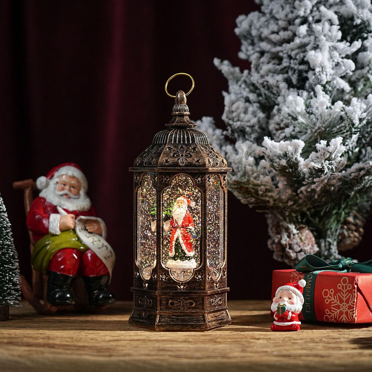Cross-border Christmas decorations, LED water lanterns, old man and snowman indoor luminous night lights, creative home ornaments
