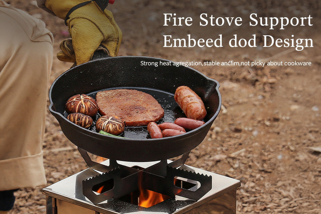 Outdoor Folding Wood Stove Mini Stainless Steel Grill BBQ Camping Picnic Folding Charcoal Stove Outdoor Grill