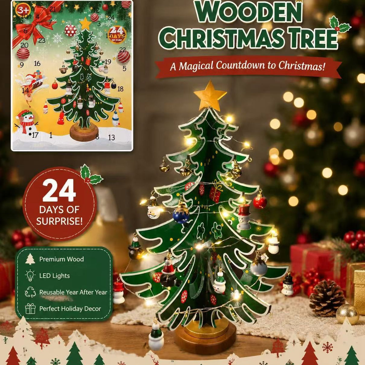 Y-Cross-Border New Product: Christmas Tree Arrival Calendar (Blind Calendar)