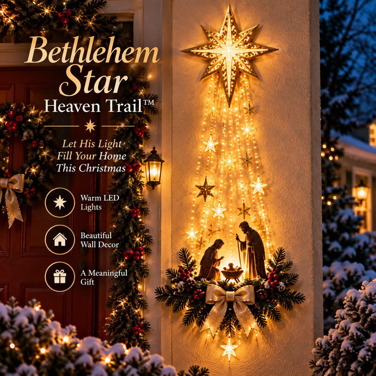New cross-border product: Glowing Christmas Door Hanger