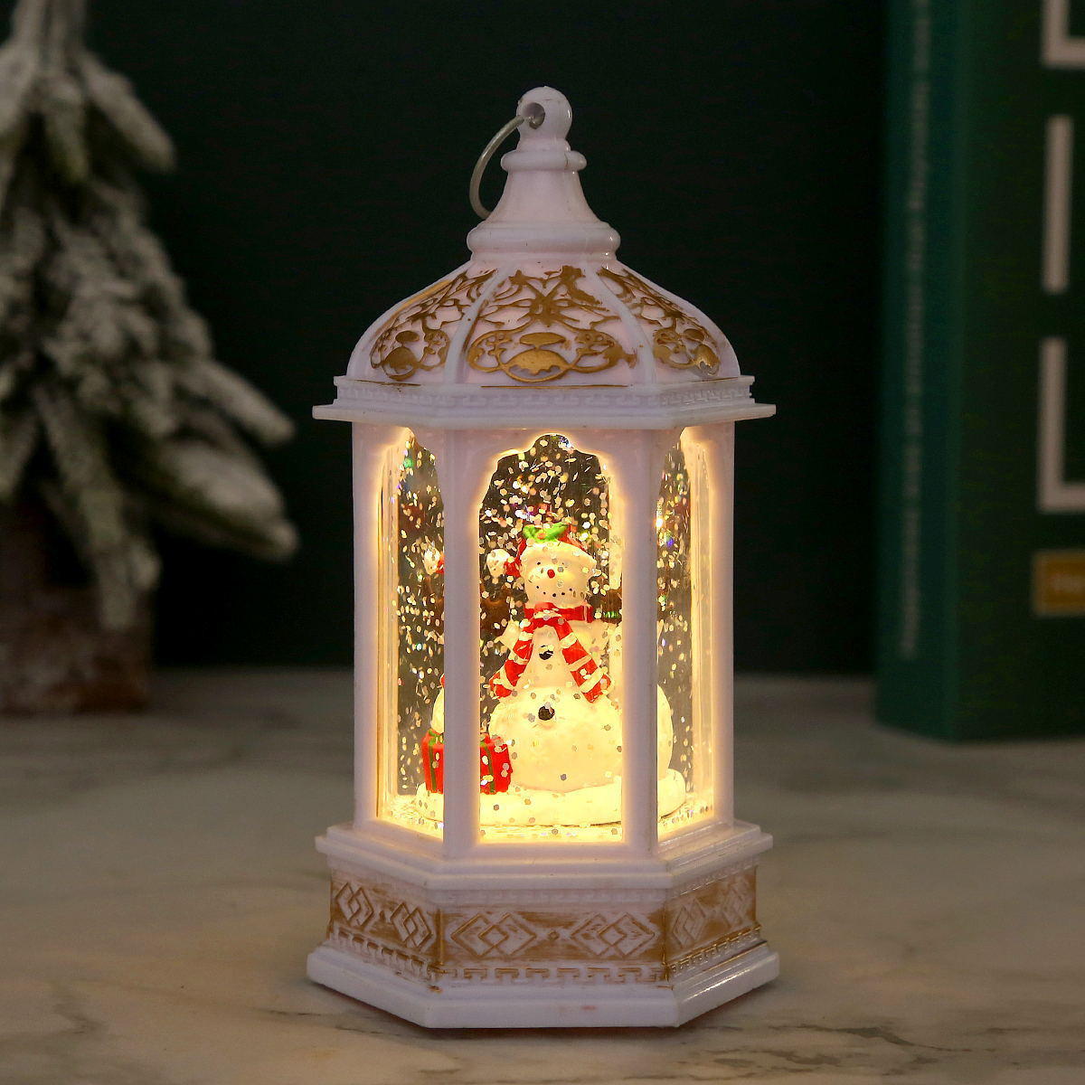 Christmas decorations, Christmas gifts, night lights, Santa Claus hexagonal lanterns, water-filled Christmas gifts for girlfriends