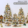 Factory direct sales of pointed, drooping mini flocked Christmas tree decorations, Christmas desktop ornaments, Nordic style.