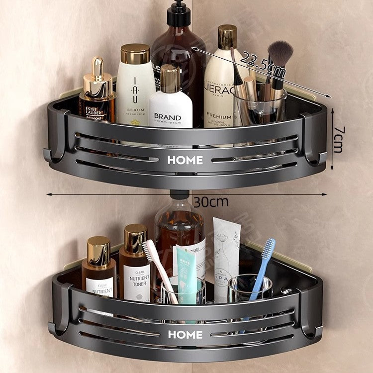 Manufacturer supplies bathroom triangular storage racks, toilet shelves, no-drill wall-mounted racks.