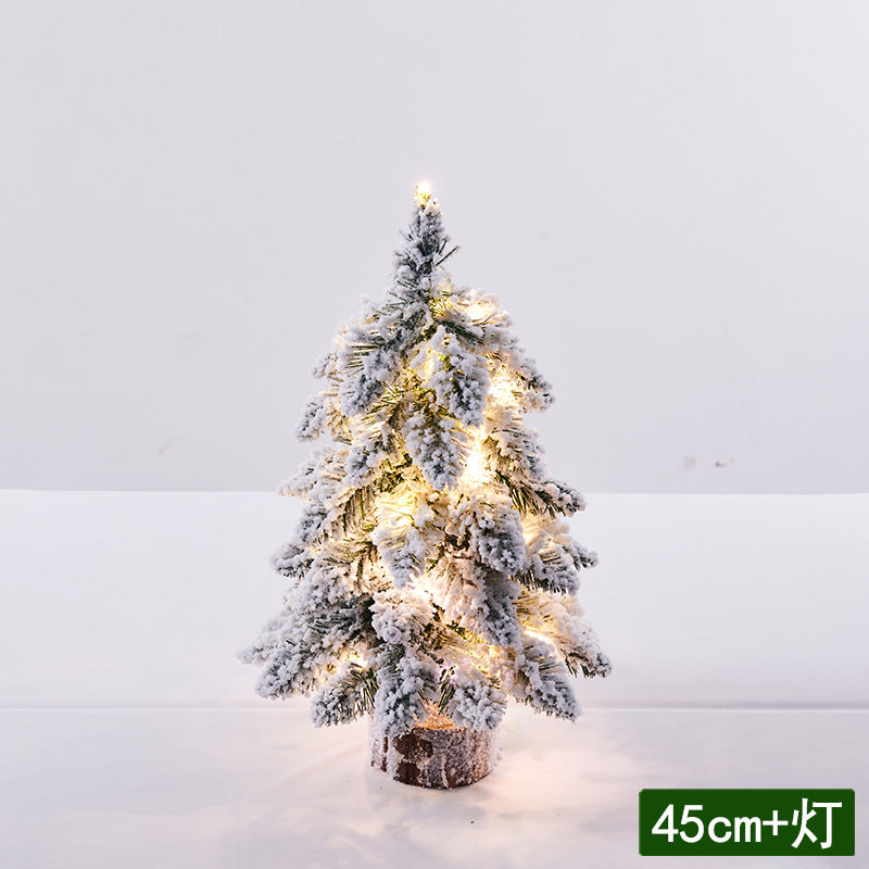 Factory direct sales of pointed, drooping mini flocked Christmas tree decorations, Christmas desktop ornaments, Nordic style.