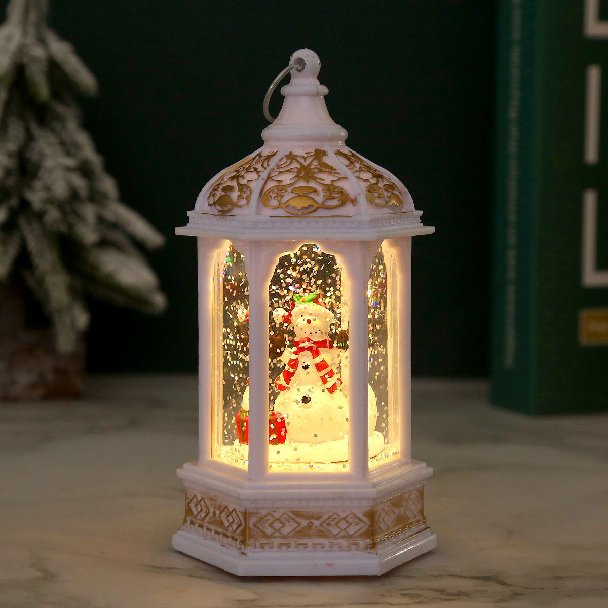 Christmas decorations, Christmas gifts, night lights, Santa Claus hexagonal lanterns, water-filled Christmas gifts for girlfriends