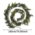 Cross-border popular Christmas pine and cypress leaf rattan wreath, handmade Norfolk pine and cypress rattan