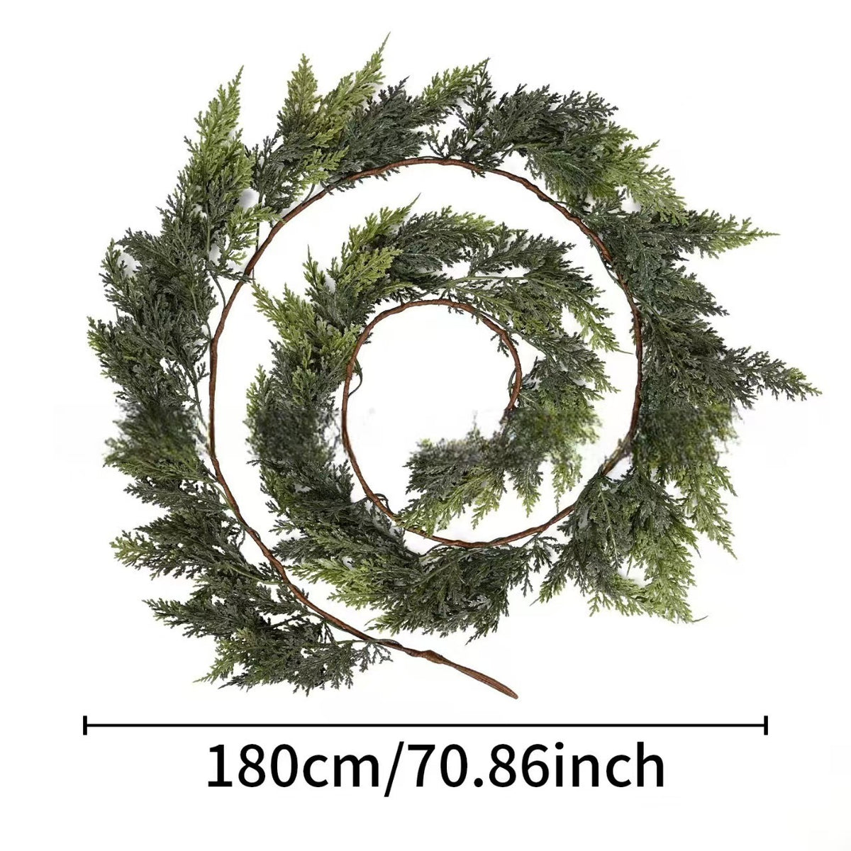 Cross-border popular Christmas pine and cypress leaf rattan wreath, handmade Norfolk pine and cypress rattan